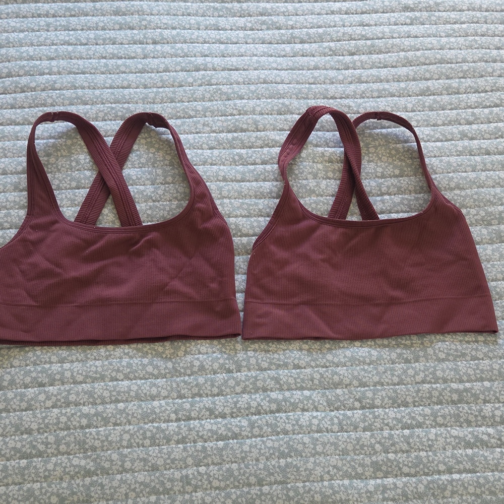 (2) Athleta Ribbed Sports Bras